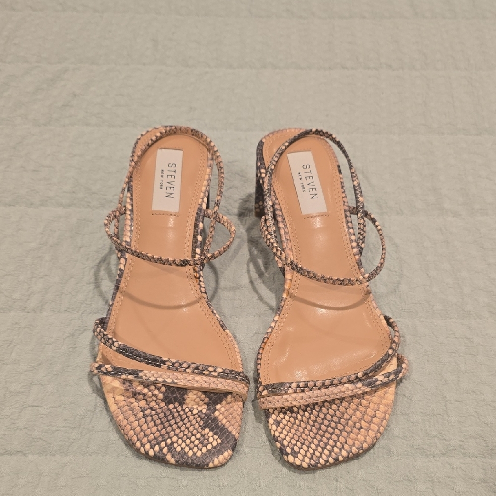 Steven by Steve Madden Snake Print Sandals 6.5M